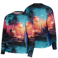 Chokefish™ Long Sleeve Every Day All Weather Trees&Boats Shirt Men's-008