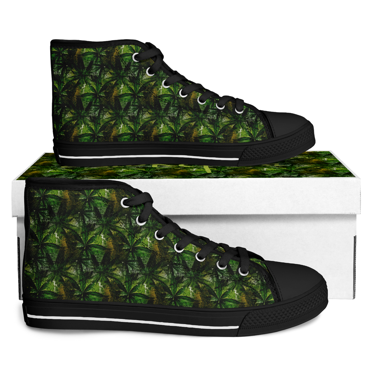 Chokefish™ Urban Peak Retro High Tops-Cannabis-002-2