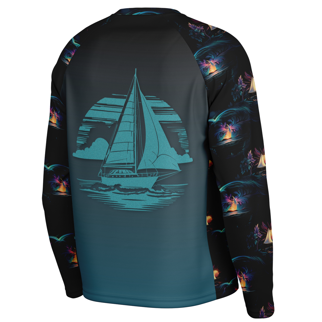 Chokefish™ Long Sleeve Every Day All Weather Trees&Boats Shirt Men's-020-2