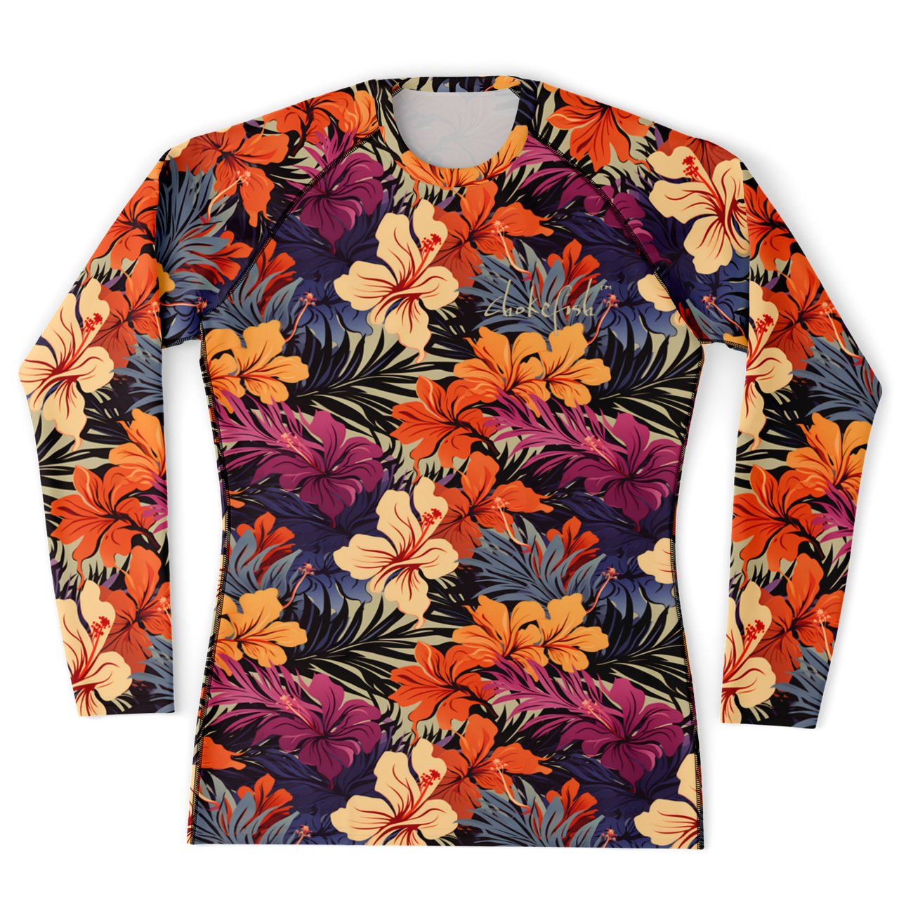 Chokefish™ Long Sleeve Rashguard Floral Men's Shirt-007