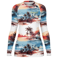 Chokefish™ Long Sleeve Rashguard Trees&Boats Woman's Shirt-001