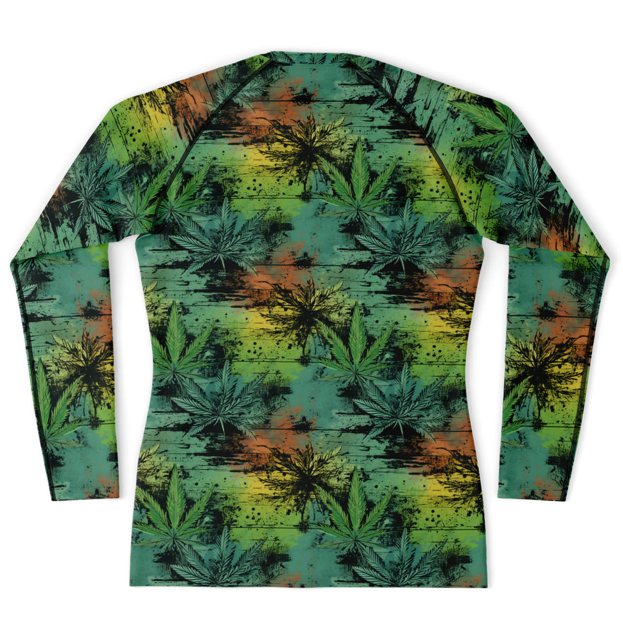 Chokefish™ Long Sleeve Rashguard Cannabis Men's Shirt-006