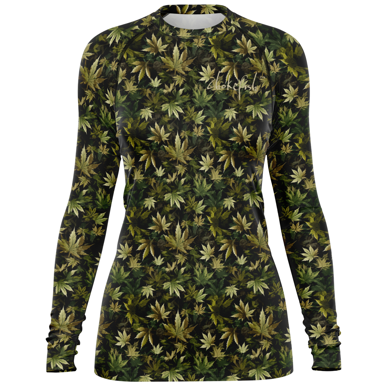 Chokefish™ Long Sleeve Rashguard Cannabis Woman's Shirt-007