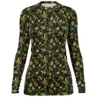Chokefish™ Long Sleeve Rashguard Cannabis Woman's Shirt-007