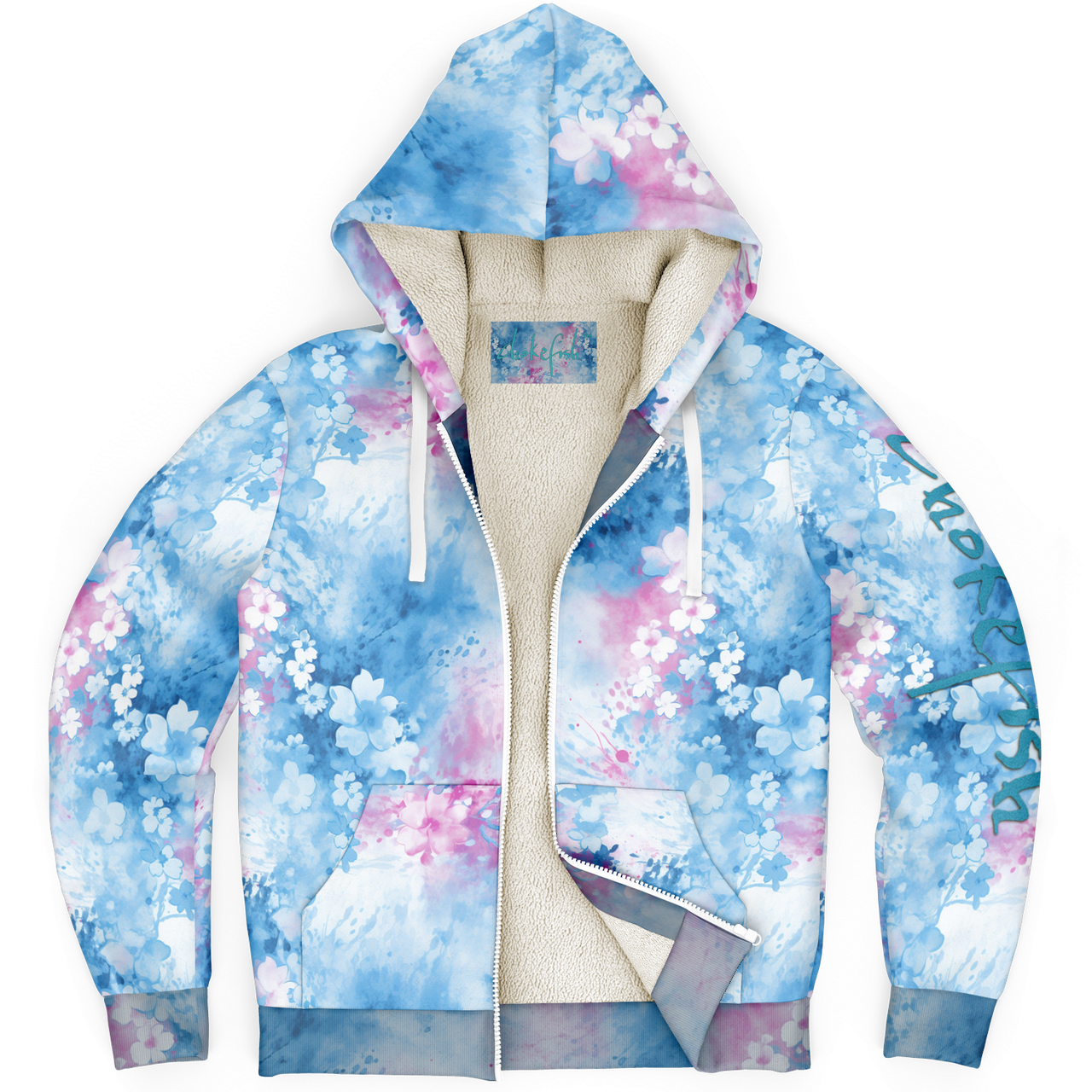 Chokefish™ Microfleece Zip-Up Hoodie Acid-Wash Colors-008