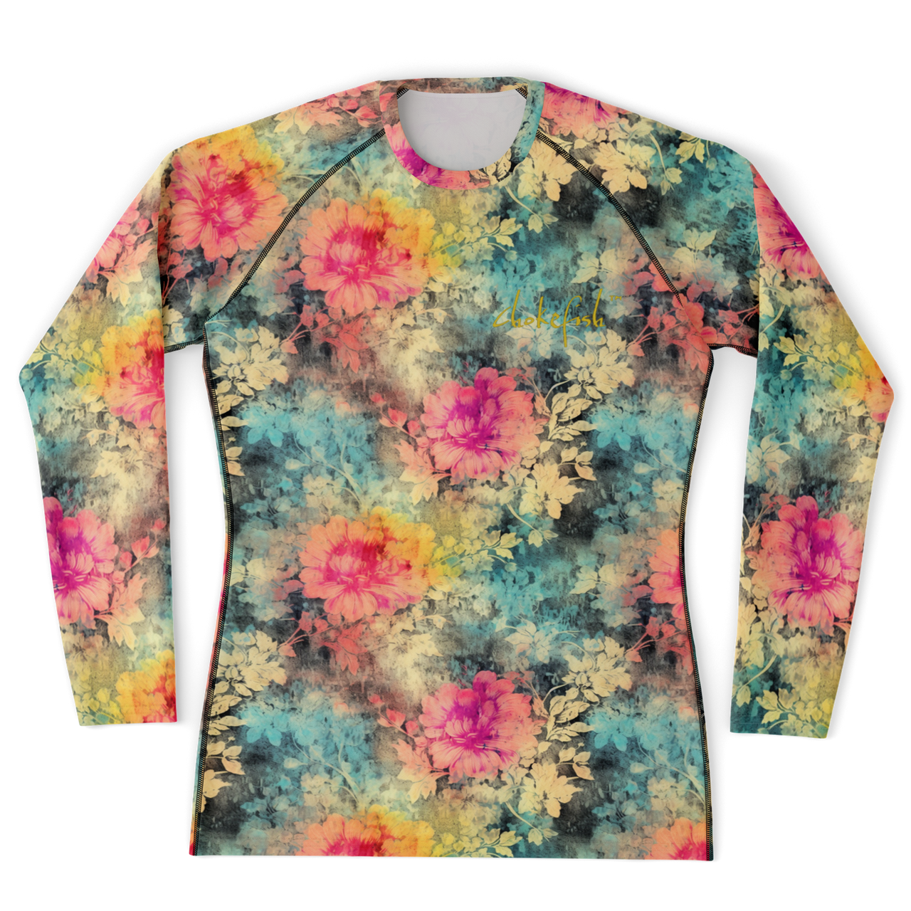 Chokefish™ Long Sleeve Rashguard Acid-Wash Men's Shirt-007