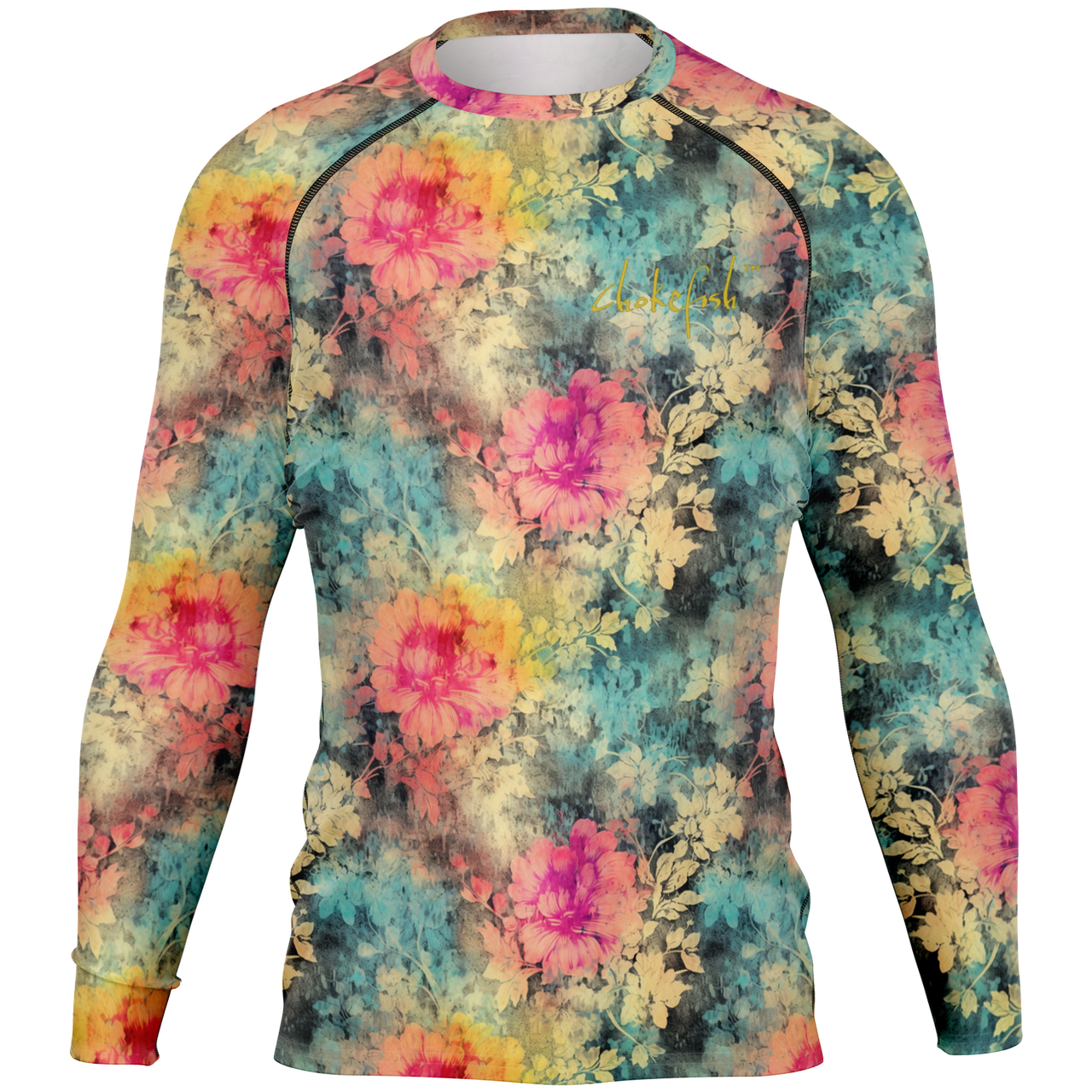 Chokefish™ Long Sleeve Rashguard Acid-Wash Men's Shirt-007