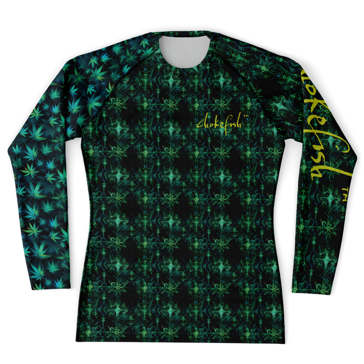 Chokefish™ Long Sleeve Rashguard Cannabis Men's Shirt-013