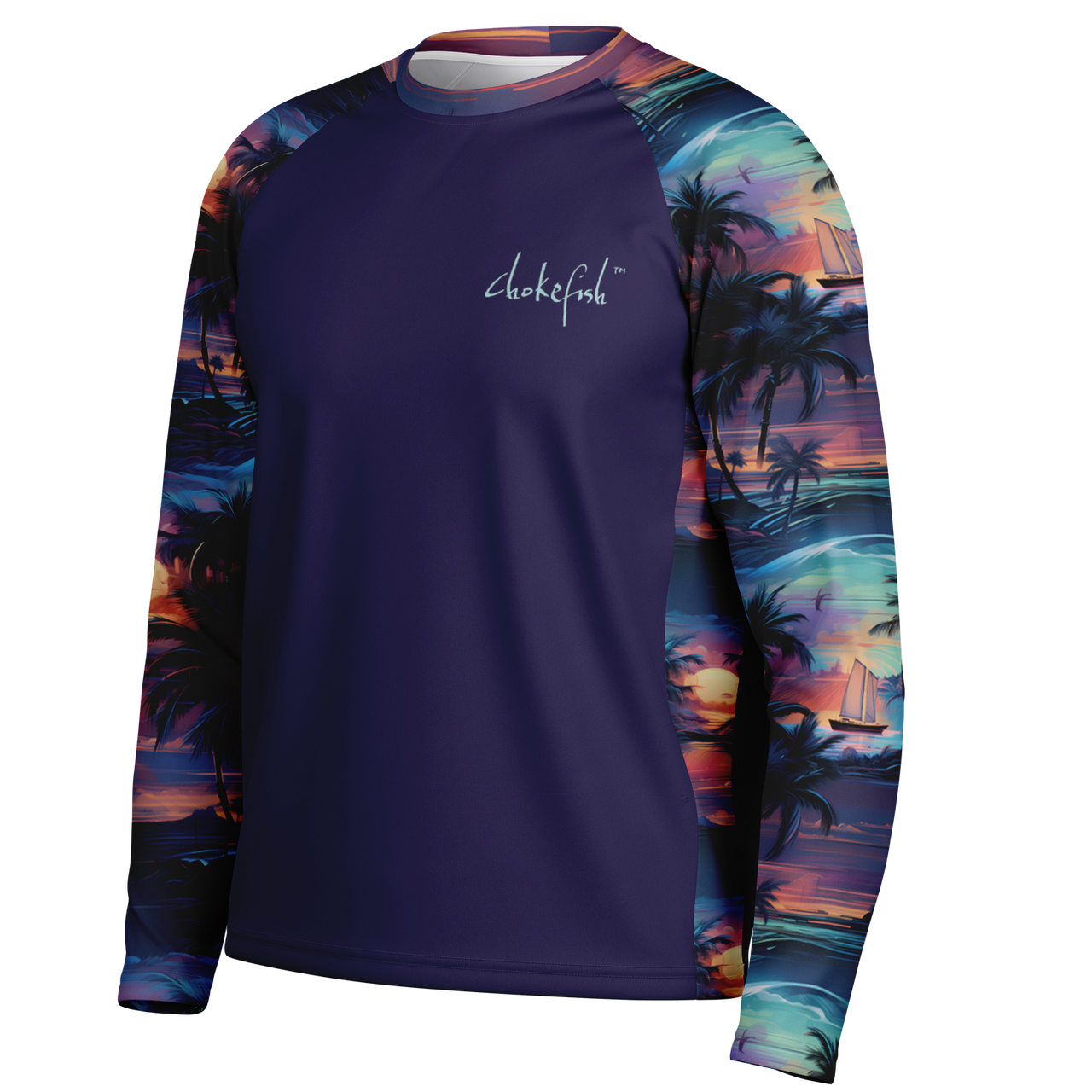 Chokefish™ Long Sleeve Every Day All Weather Trees&Boats Shirt Men's-004