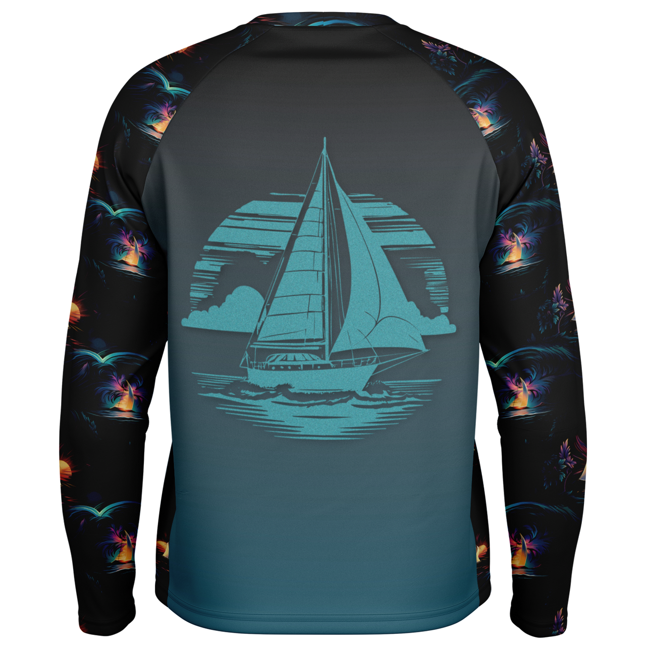 Chokefish™ Long Sleeve Every Day All Weather Trees&Boats Shirt Men's-020-2