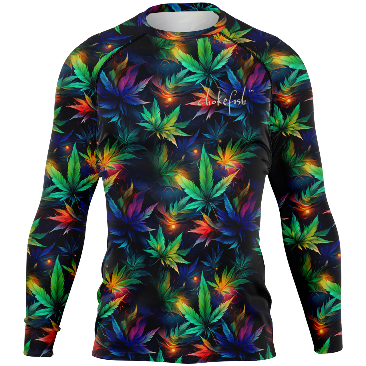 Chokefish™ Long Sleeve Rashguard Cannabis Men's Shirt-003