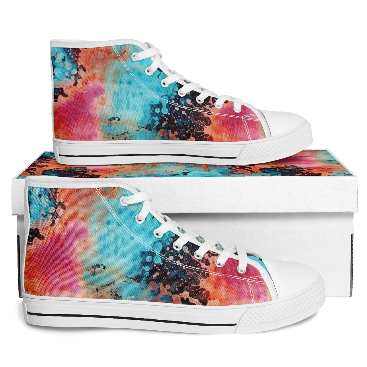 Chokefish™ Urban Peak Retro High Tops-Acid-Wash-005