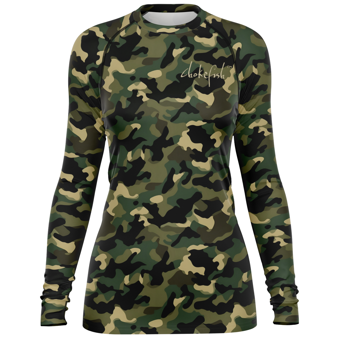 Chokefish™ Long Sleeve Rashguard Camouflage Woman's Shirt-002
