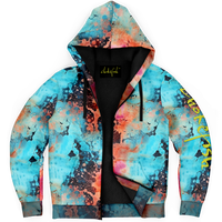 Chokefish™ Microfleece Zip-Up Hoodie Acid-Wash Colors-007B