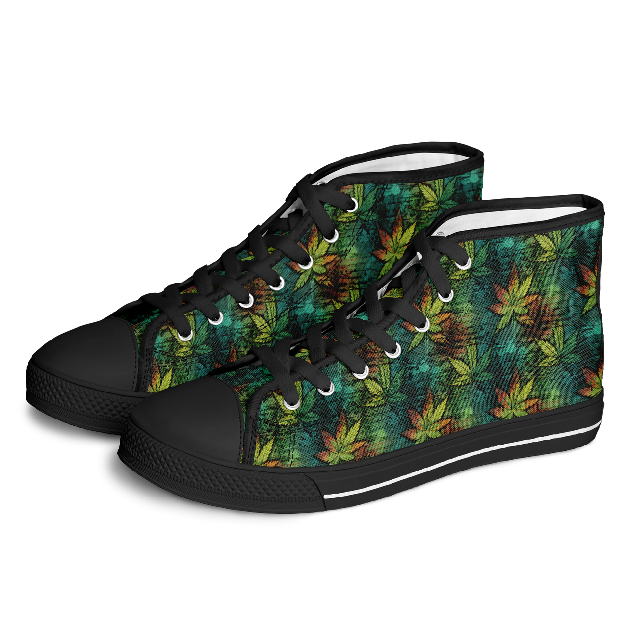 Chokefish™ Urban Peak Retro High Tops-Cannabis-003-2