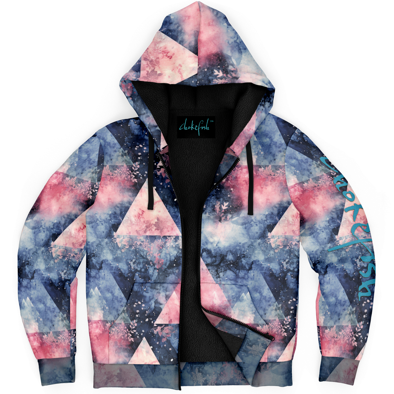 Chokefish™ Microfleece Zip-Up Hoodie Acid-Wash Colors-010B