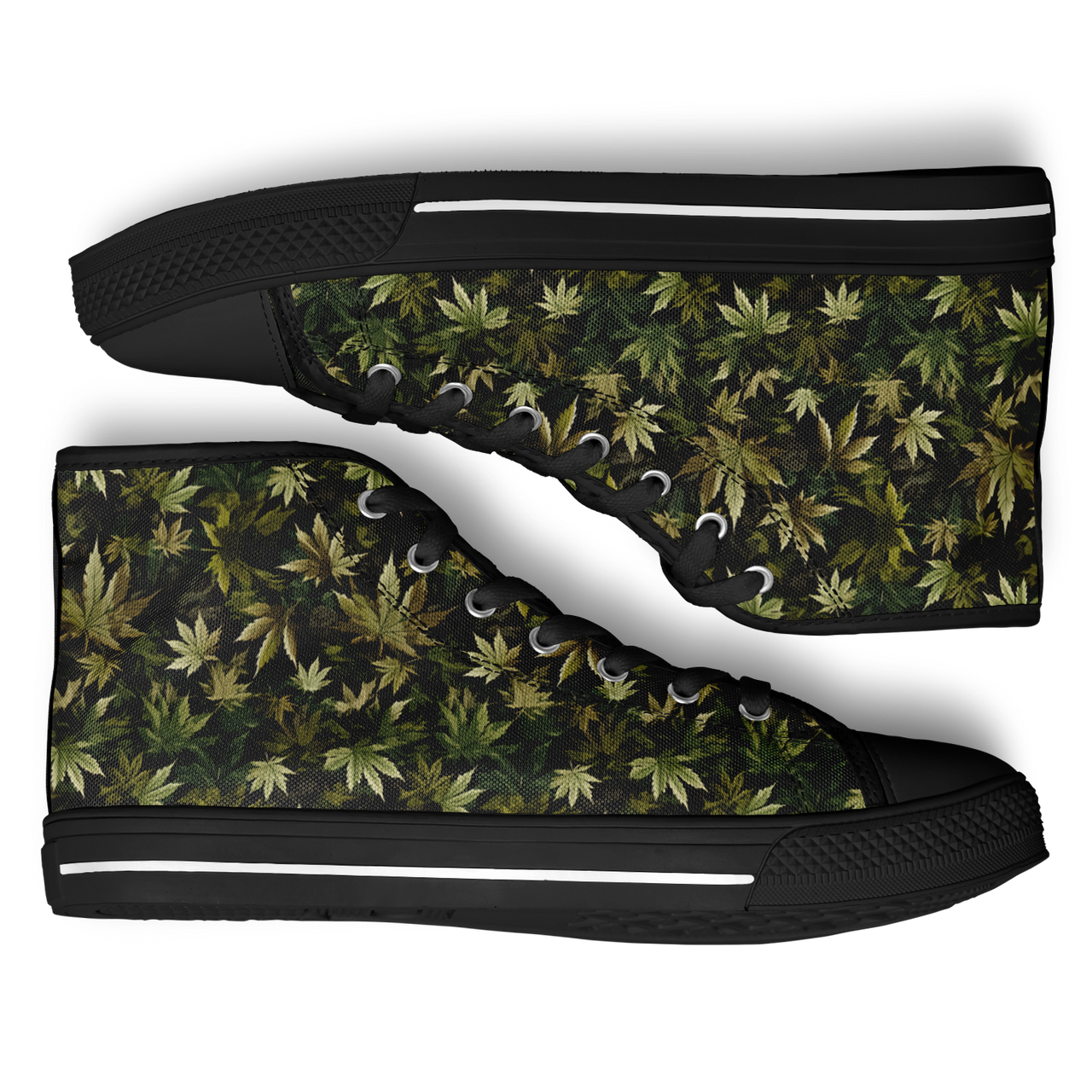 Chokefish™ Urban Peak Retro High Tops-Cannabis-007-2