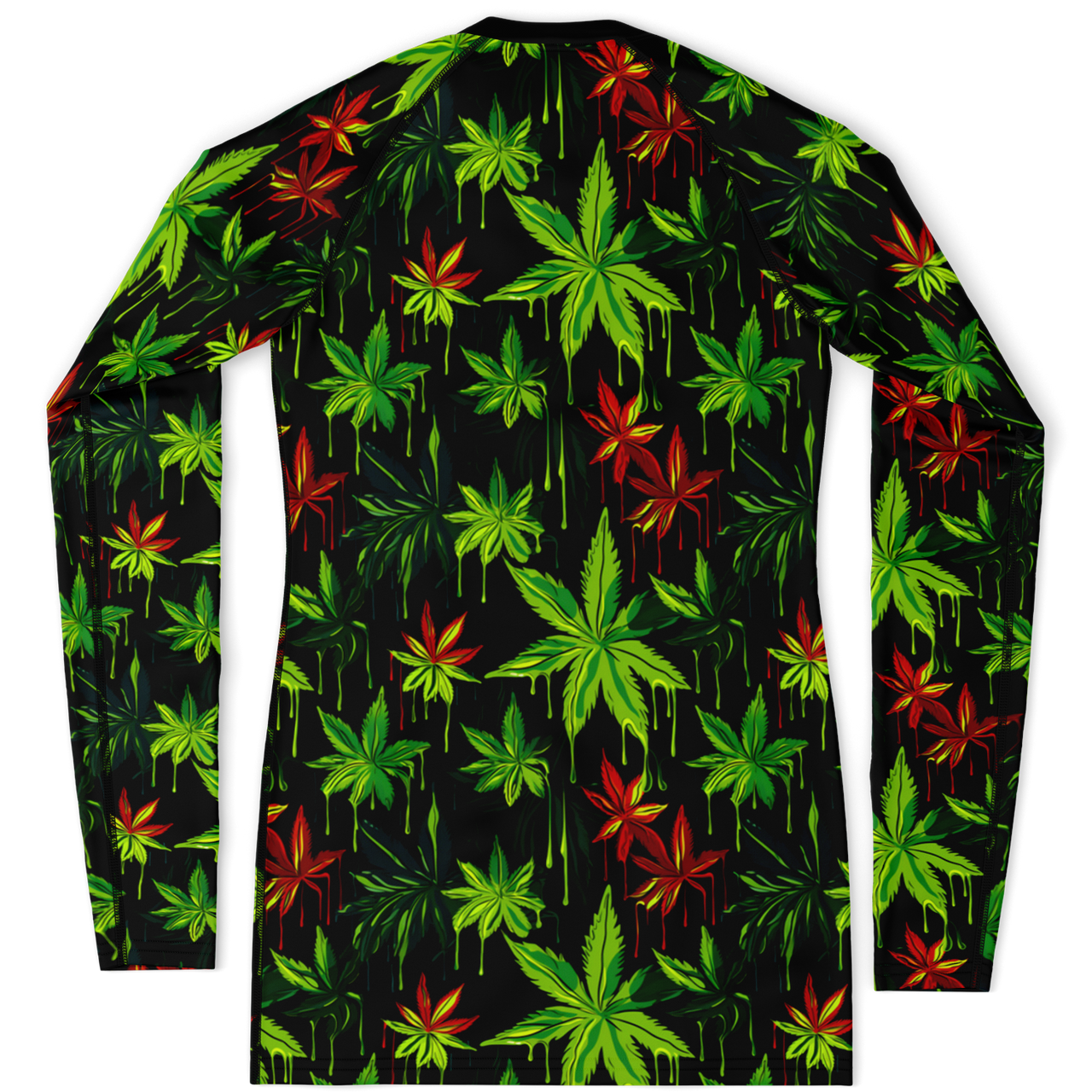 Chokefish™ Long Sleeve Rashguard Cannabis Woman's Shirt-002