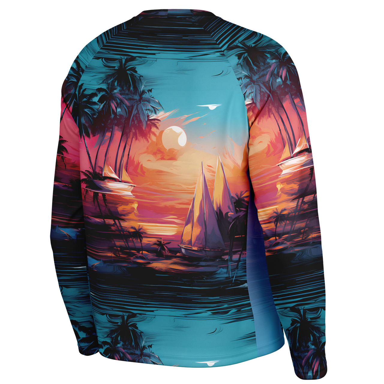 Chokefish™ Long Sleeve Every Day All Weather Trees&Boats Shirt Men's-008
