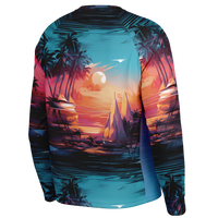 Chokefish™ Long Sleeve Every Day All Weather Trees&Boats Shirt Men's-008