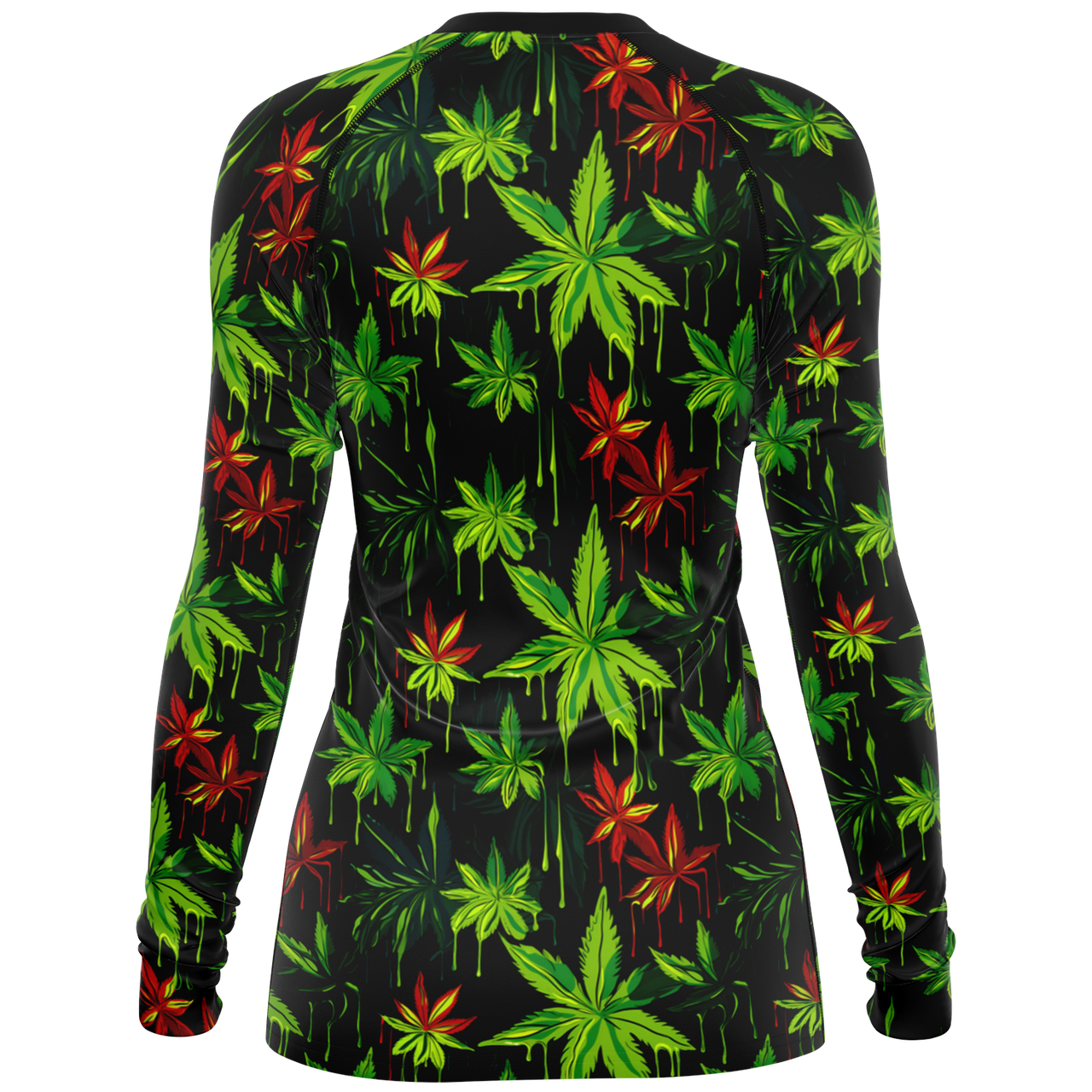 Chokefish™ Long Sleeve Rashguard Cannabis Woman's Shirt-002