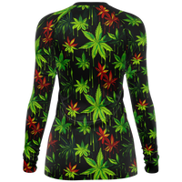 Chokefish™ Long Sleeve Rashguard Cannabis Woman's Shirt-002