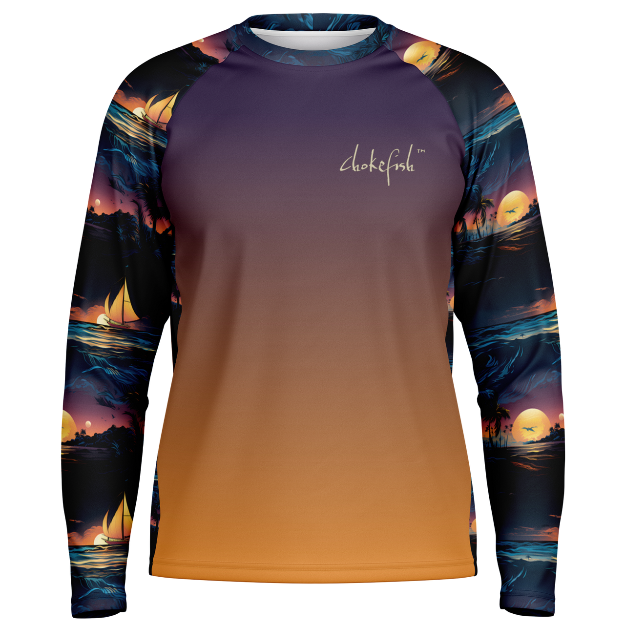 Chokefish™ Long Sleeve Every Day All Weather Trees&Boats Shirt Men's-018