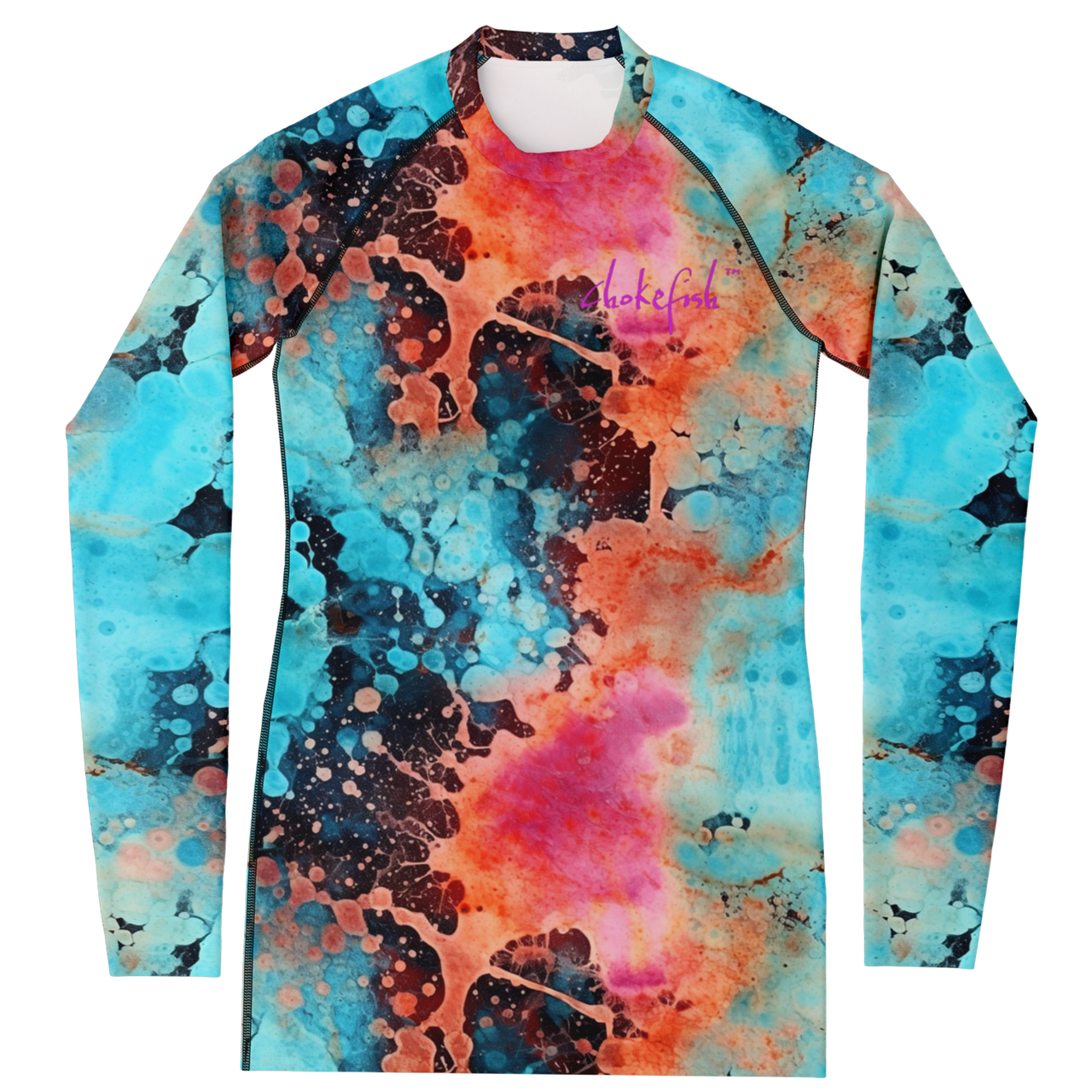 Chokefish™ Long Sleeve Rashguard Acid-Wash Woman's Shirt-005