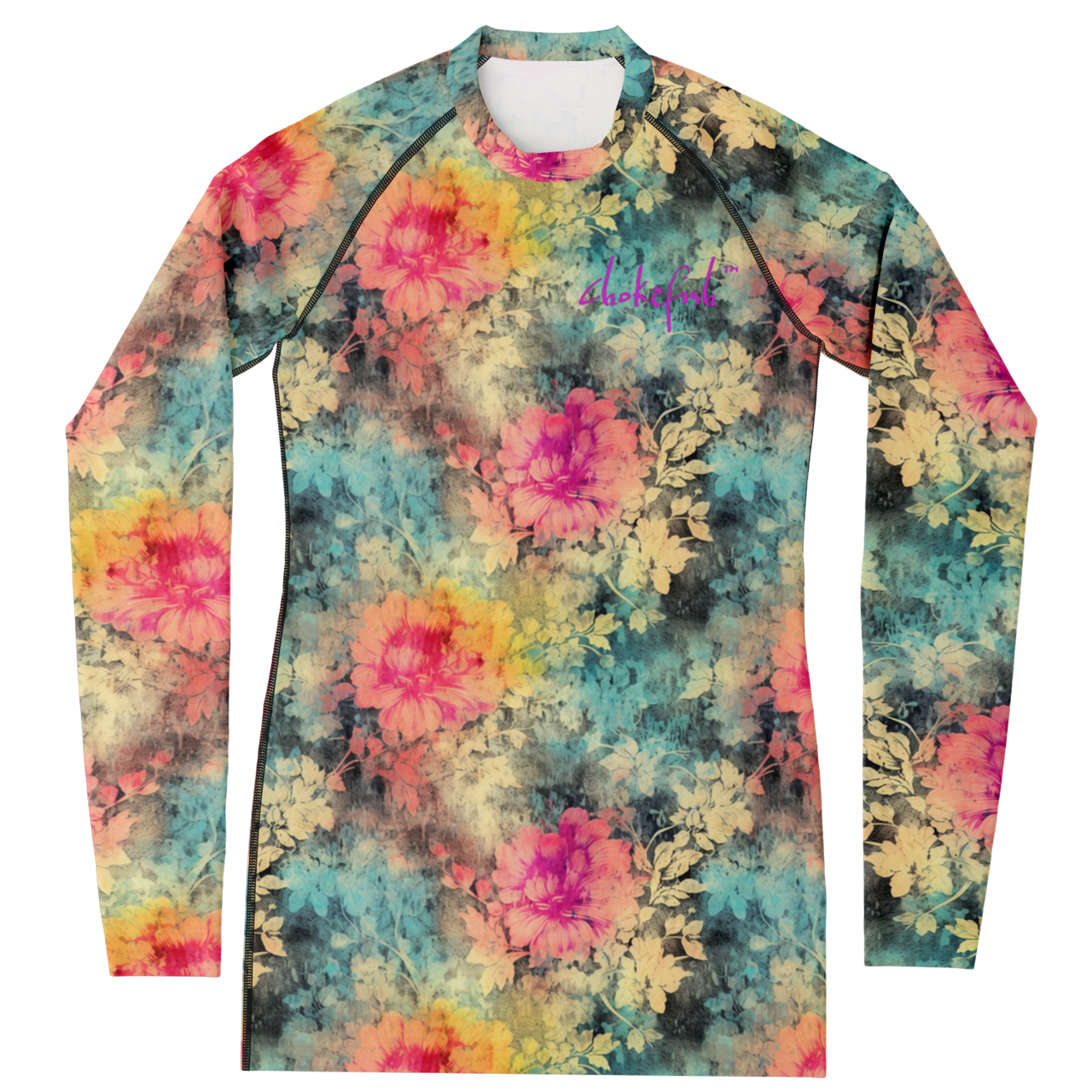 Chokefish™ Long Sleeve Rashguard Acid-Wash Woman's Shirt-007