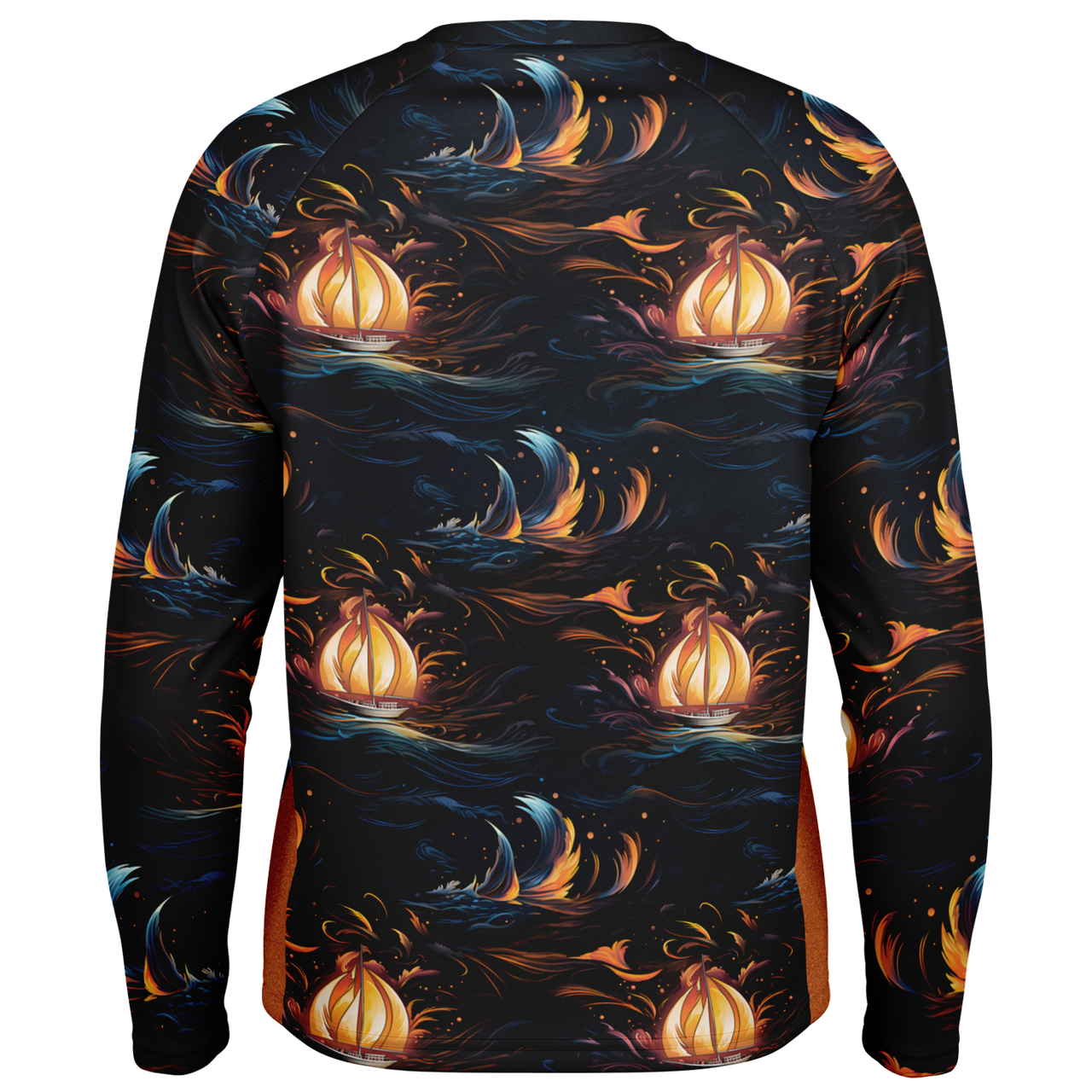 Chokefish™ Long Sleeve Every Day All Weather Trees&Boats Shirt Men's-005