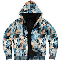 Chokefish™ Microfleece Zip-Up Hoodie Acid-Wash Colors-017B