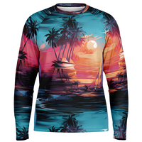 Chokefish™ Long Sleeve Every Day All Weather Trees&Boats Shirt Men's-008
