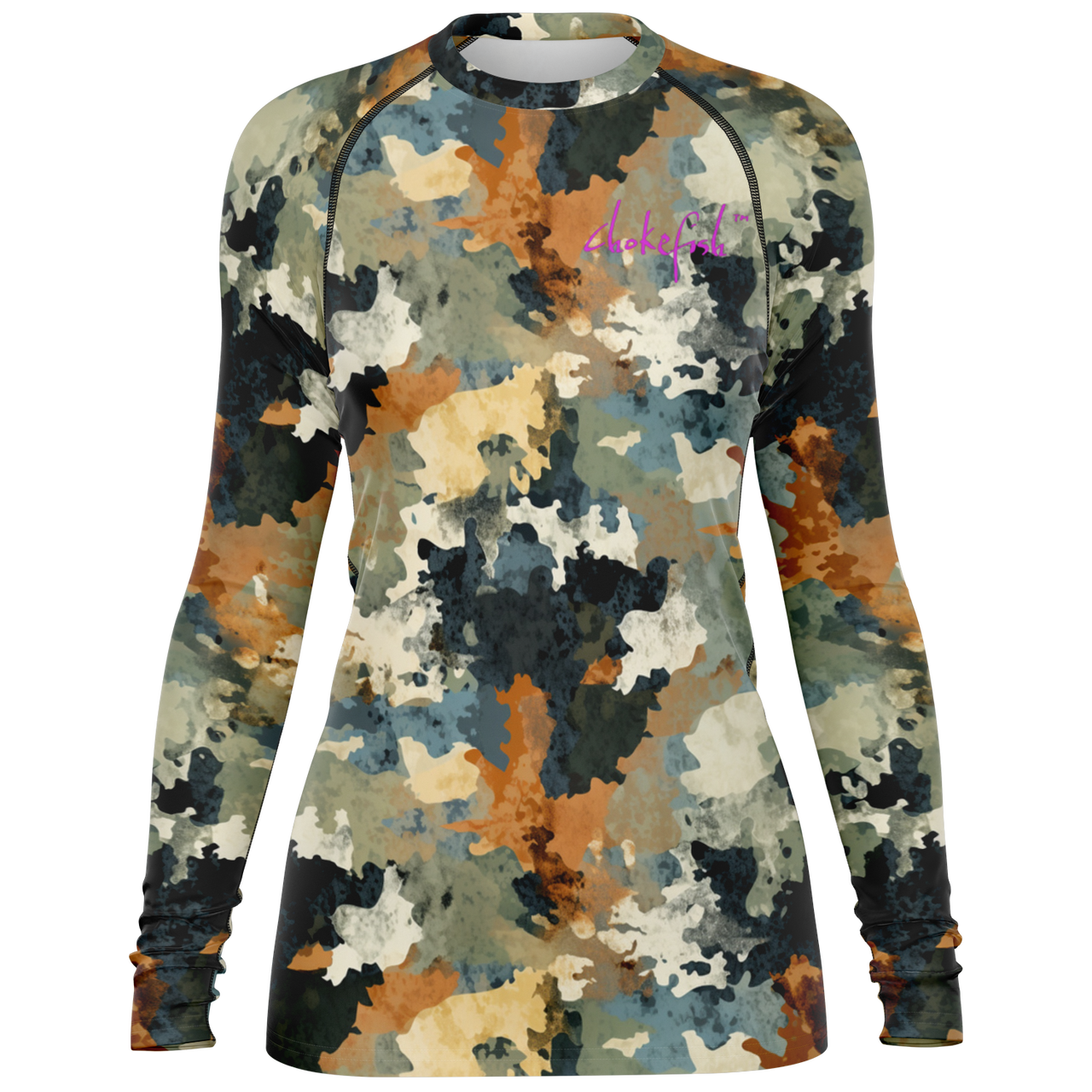 Chokefish™ Long Sleeve Rashguard Acid-Wash Woman's Shirt-011