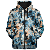 Chokefish™ Microfleece Zip-Up Hoodie Acid-Wash Colors-017B