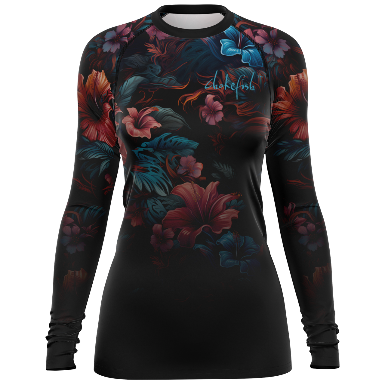 Chokefish™ Long Sleeve Rashguard Floral Woman's Shirt-004
