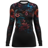 Chokefish™ Long Sleeve Rashguard Floral Woman's Shirt-004