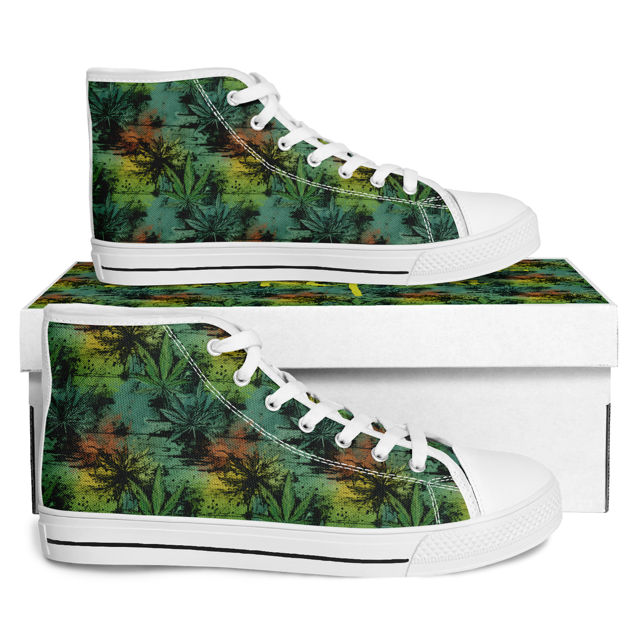 Chokefish™ Urban Peak Retro High Tops-Cannabis-006