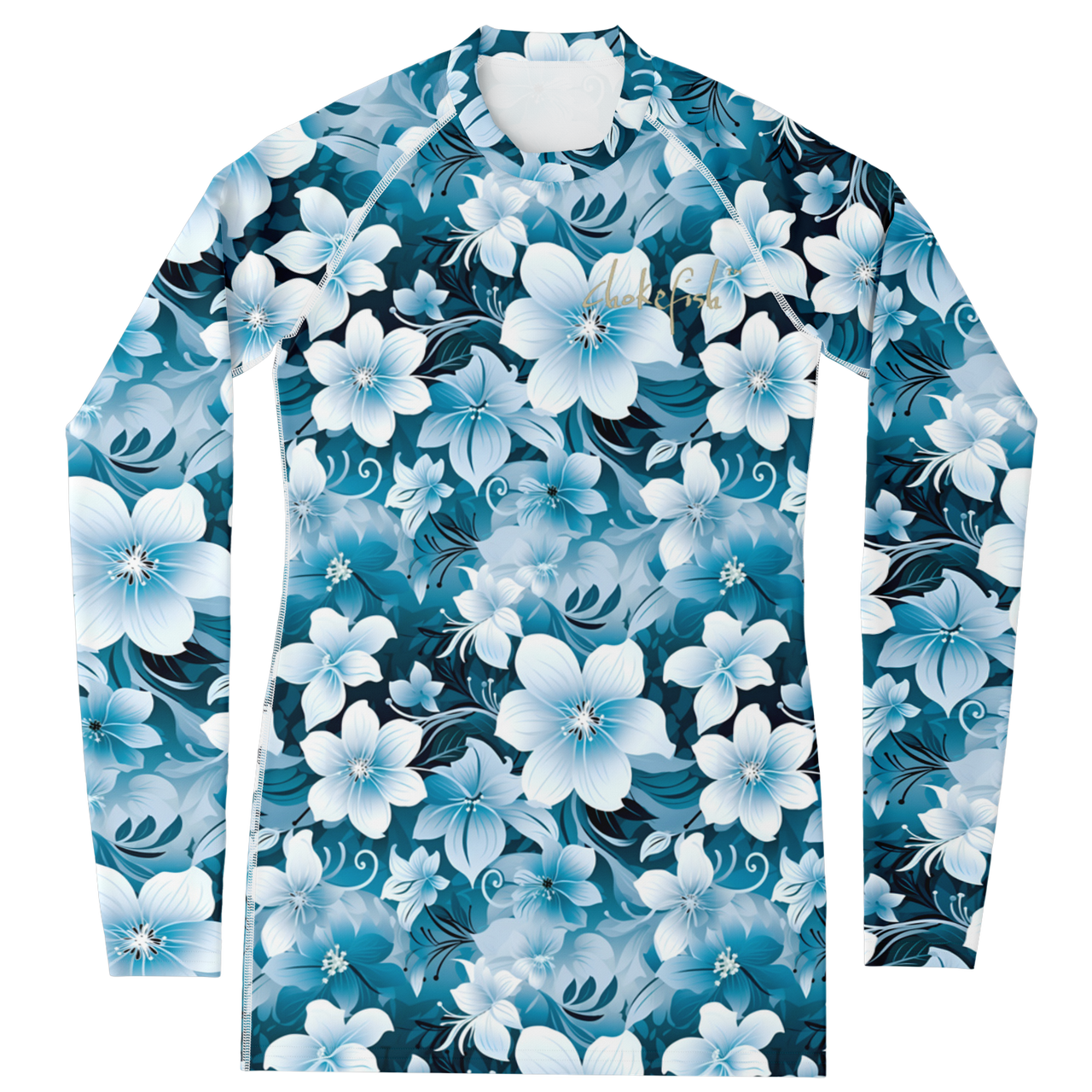 Chokefish™ Long Sleeve Rashguard Floral Woman's Shirt-009
