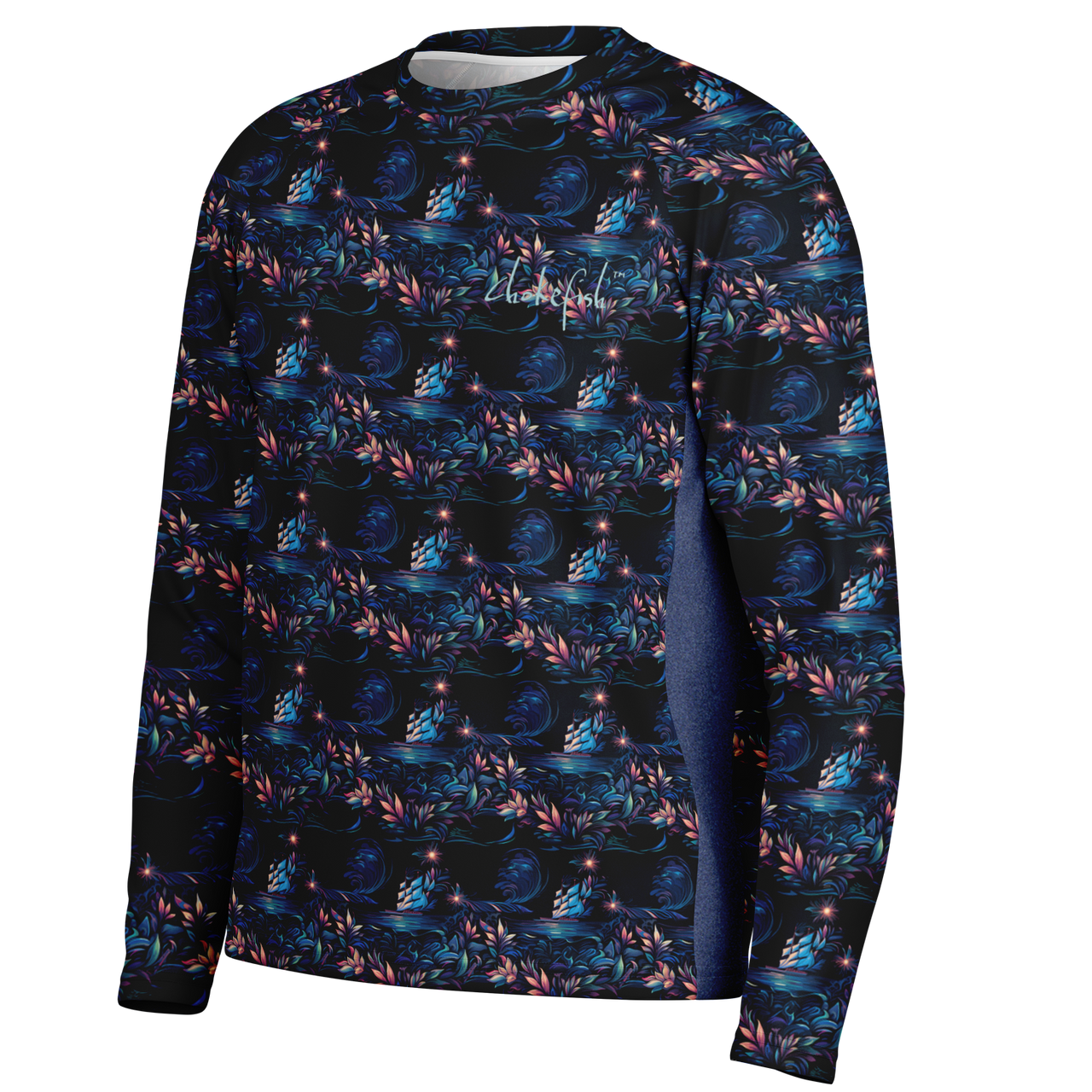 Chokefish™ Long Sleeve Every Day All Weather Trees&Boats Shirt Men's-019