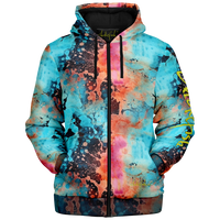 Chokefish™ Microfleece Zip-Up Hoodie Acid-Wash Colors-007B