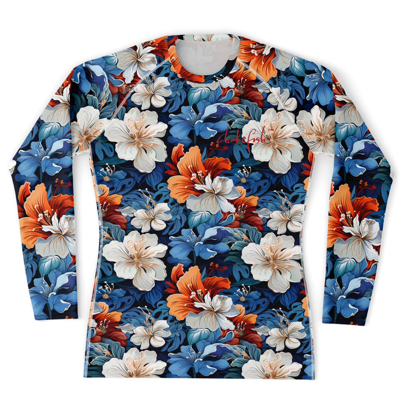 Chokefish™ Long Sleeve Rashguard Floral Men's Shirt-008