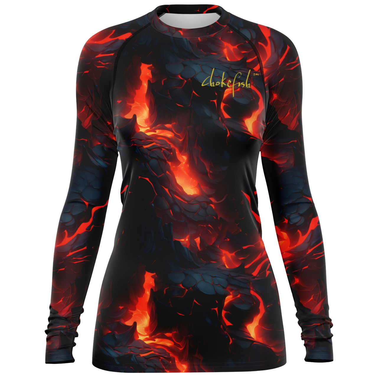 Chokefish™ Long Sleeve Rashguard Volcano Woman's Shirt-001
