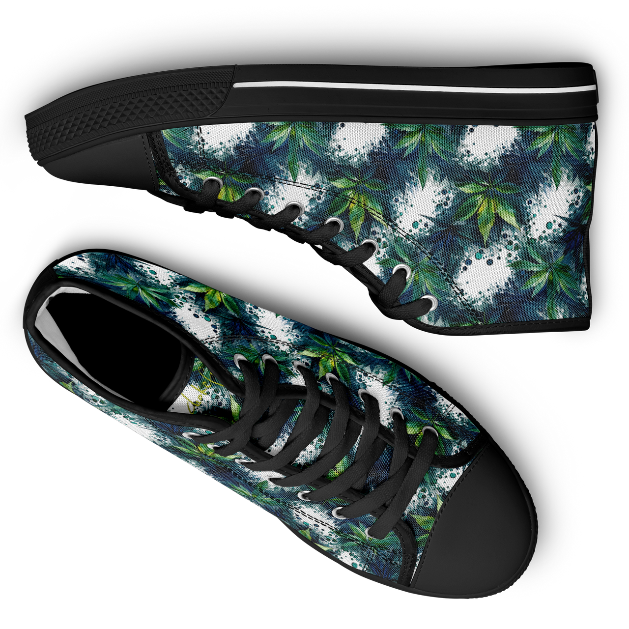 Chokefish™ Urban Peak Retro High Tops-Cannabis-013-2