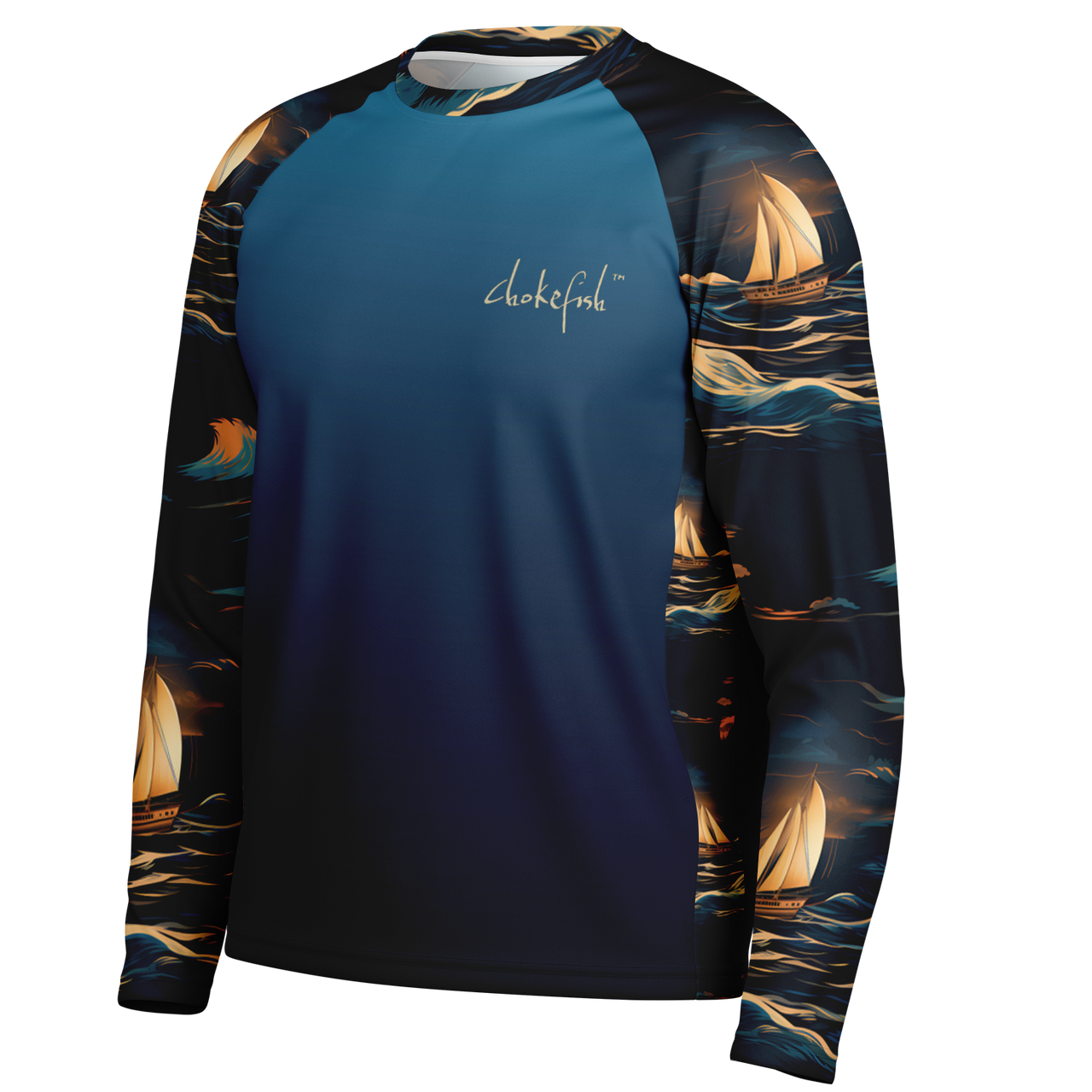 Chokefish™ Long Sleeve Every Day All Weather Trees&Boats Shirt Men's-015