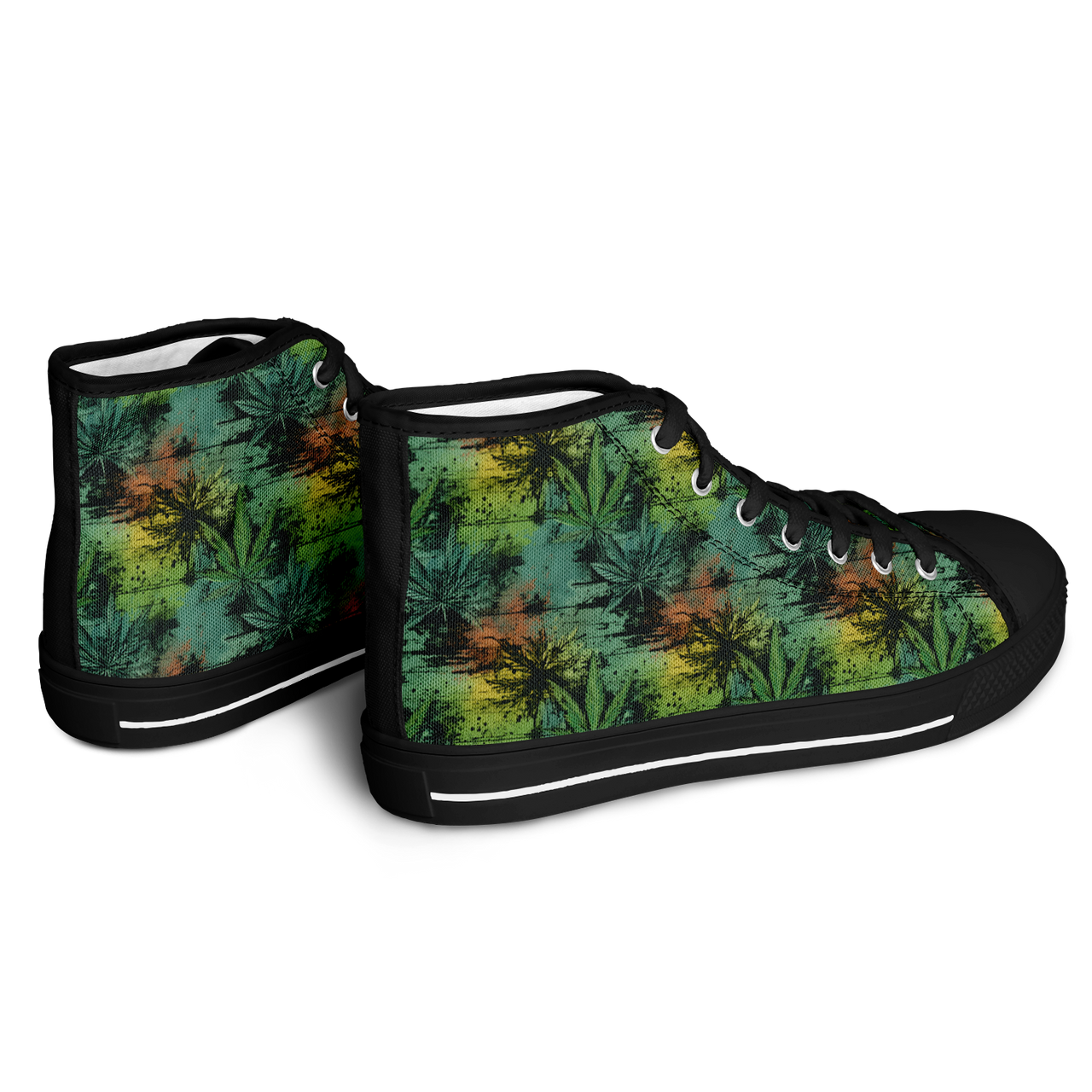 Chokefish™ Urban Peak Retro High Tops-Cannabis-006-2