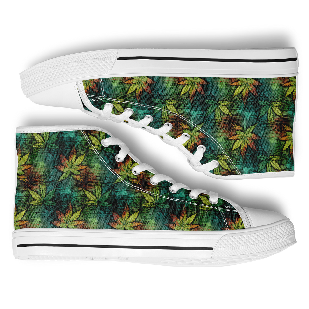 Chokefish™ Urban Peak Retro High Tops-Cannabis-003