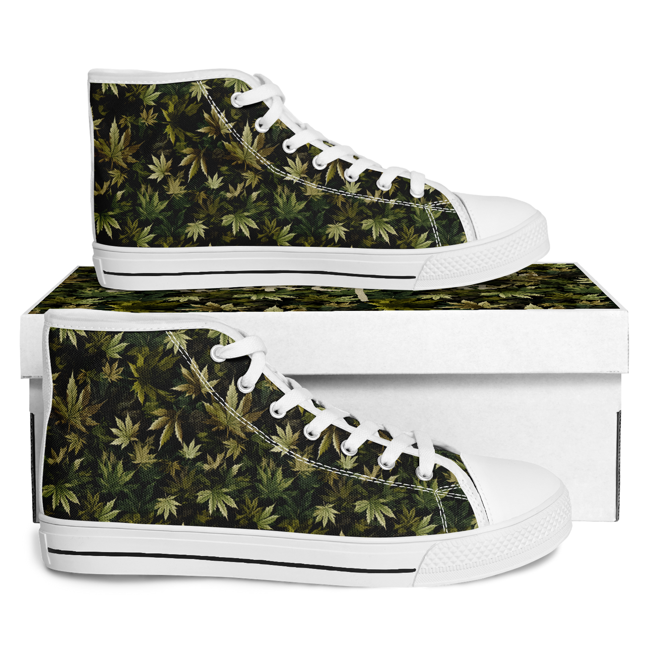Chokefish™ Urban Peak Retro High Tops-Cannabis-007