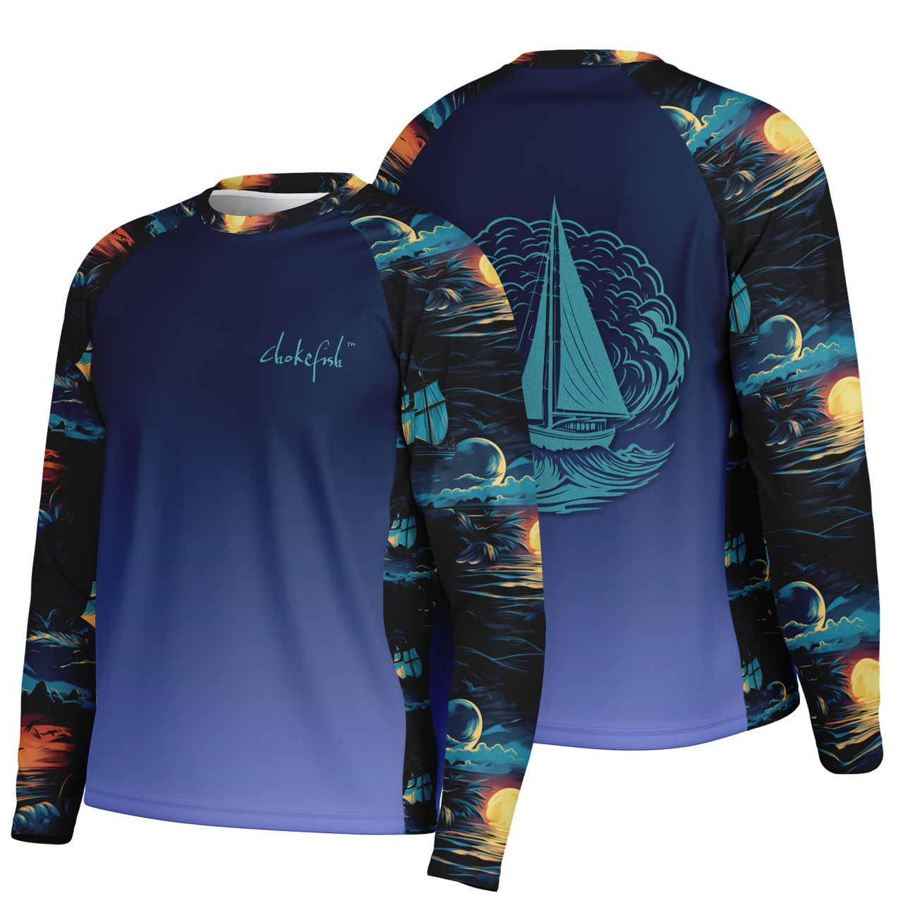 Chokefish™ Long Sleeve Every Day All Weather Trees&Boats Shirt Men's-016-Special-Edition
