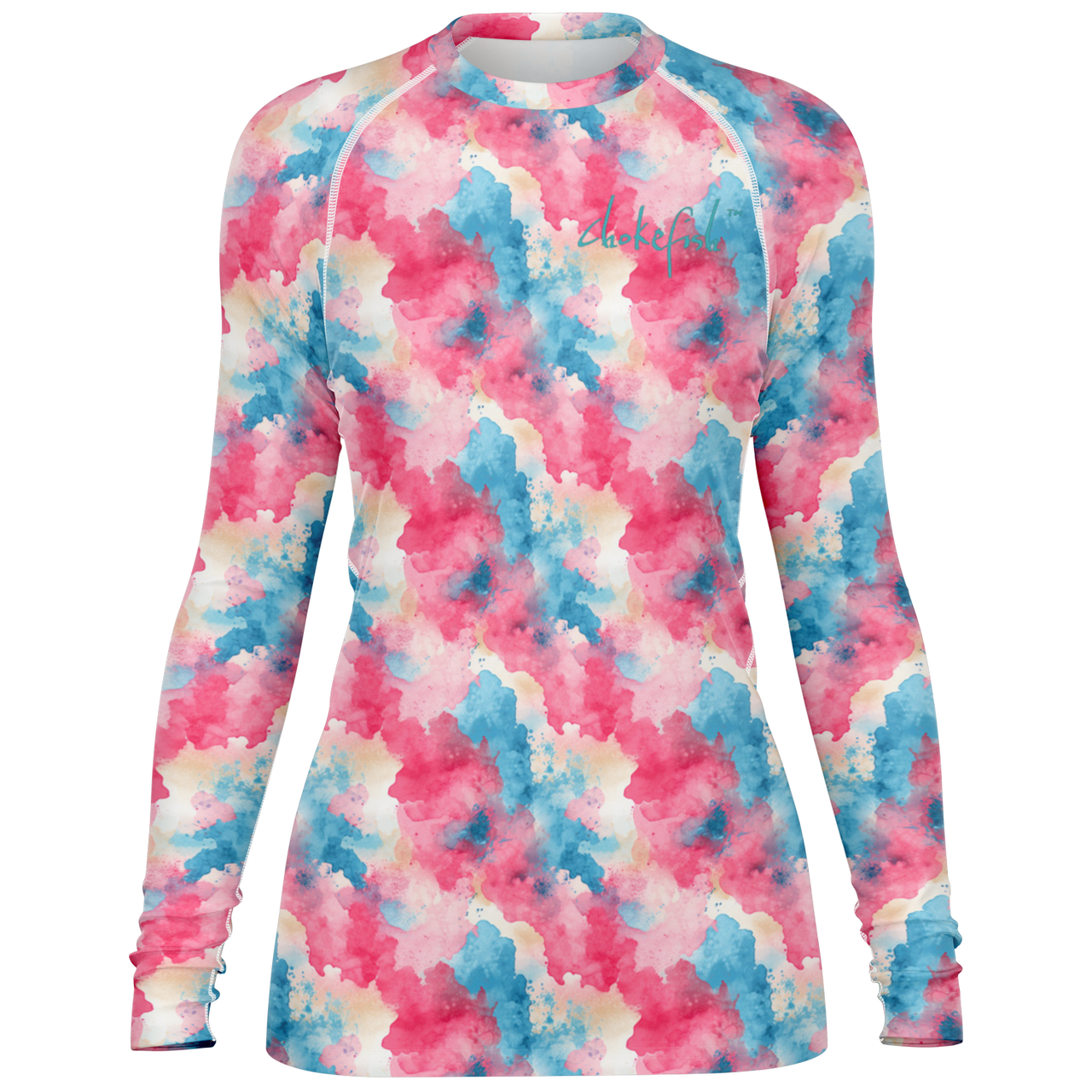Chokefish™ Long Sleeve Rashguard Acid-Wash Woman's Shirt-001