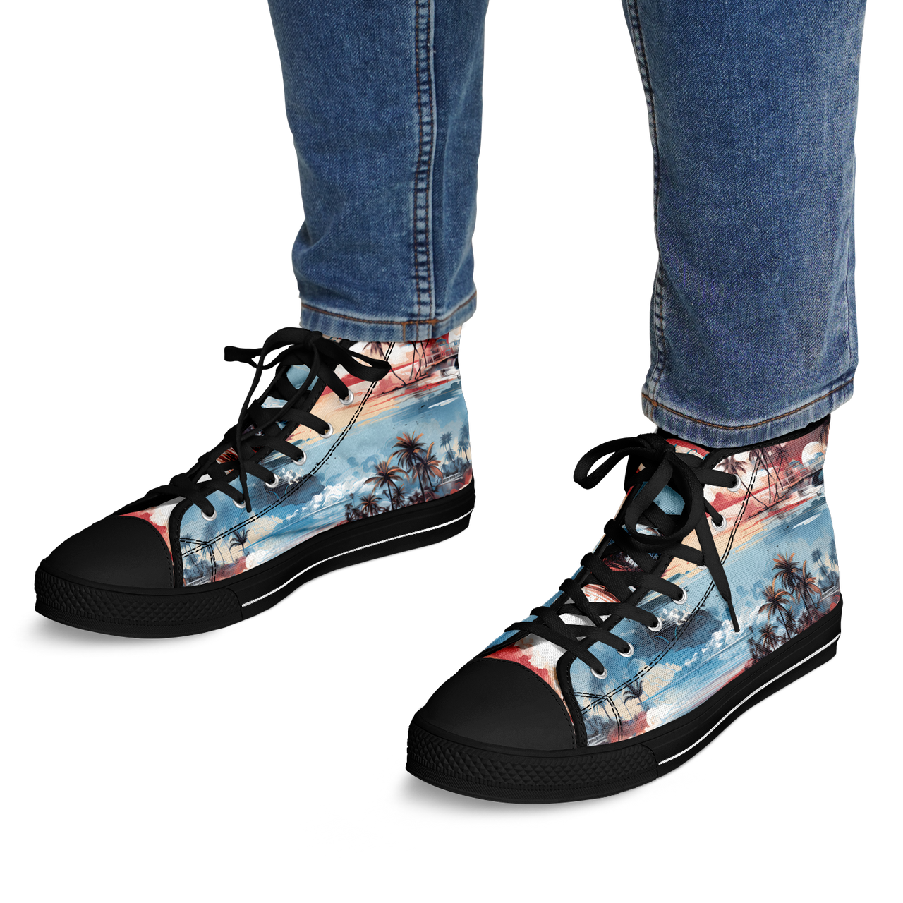 Chokefish™ Urban Peak Retro High Tops Trees & Boats-001-2
